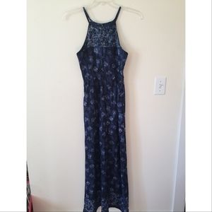 One Heart Clothing, Ikat Maxi Dress, Blue, S